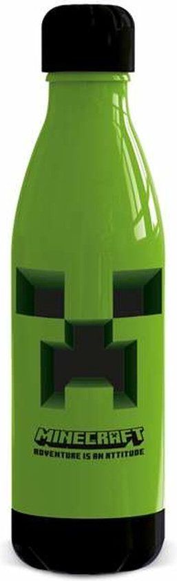 Minecraft Creeper Water Bottle - 660ml - Plastic - Multicolor