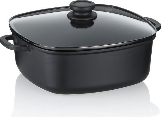 Kela ATURA Stoofpan 28 cm Hoge Rand Inductie Serveerpan met Deksel 6 L Gegoten Aluminium Keramiek Gecoat Paellapan