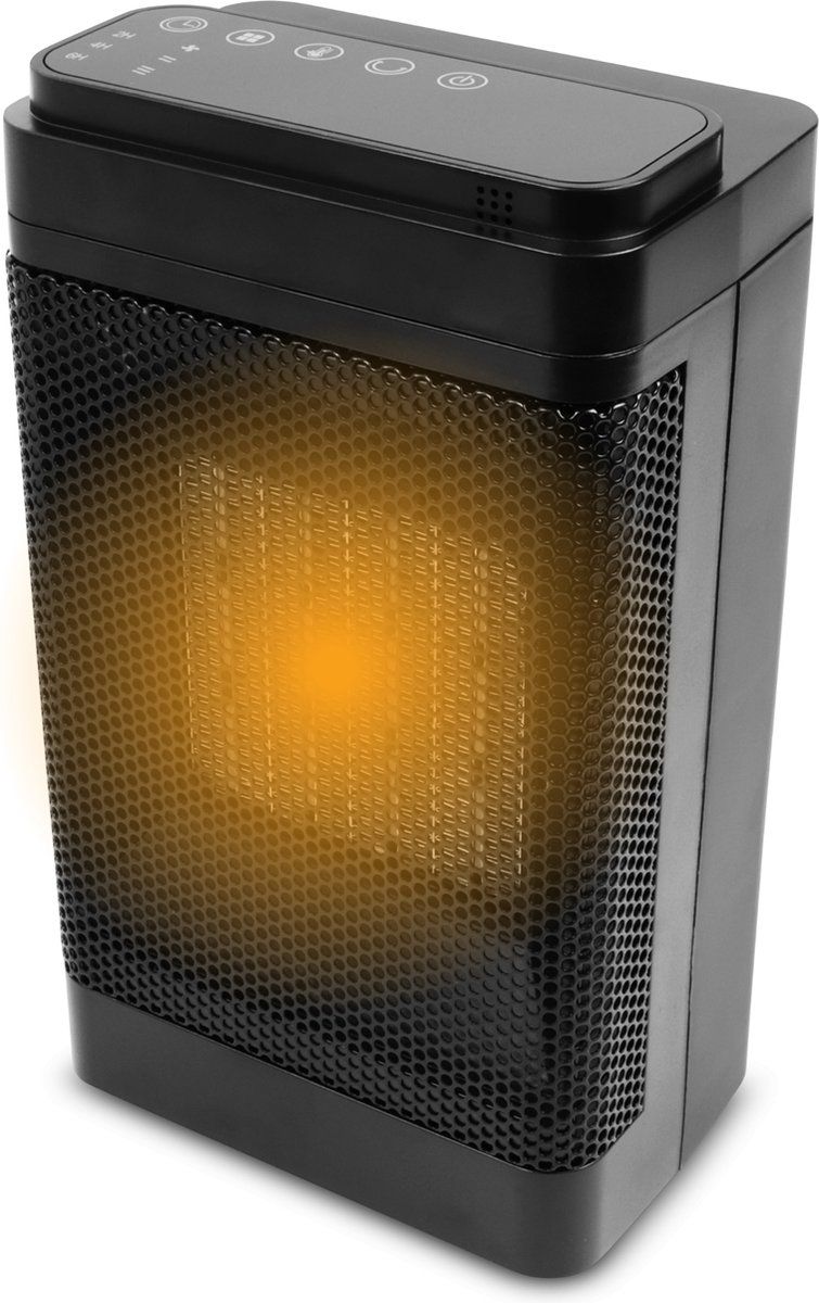 Stegger - Roterende ventilatorkachel - Elektrische kachel - 1500W - LED scherm - Zwart