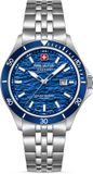 SWISS MILITARY HANOWA FLAGSHIP ELEMENTS WATER SMWGH0006701 Blauw Stalen Herenhorloge 10 ATM