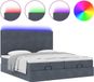 vidaXL - Bedframe - Ottoman - met matrassen en LED's - 180x200cm - fluweel - Donkergrijs