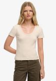 Superdry - Athletic Essentials Gestreept T-shirt - Dames - Roze blush streep - Katoen - Maat 10
