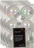 Decoris Boules de Noël - 36 pièces - 6 cm - Nacre Transparent - Plastique
