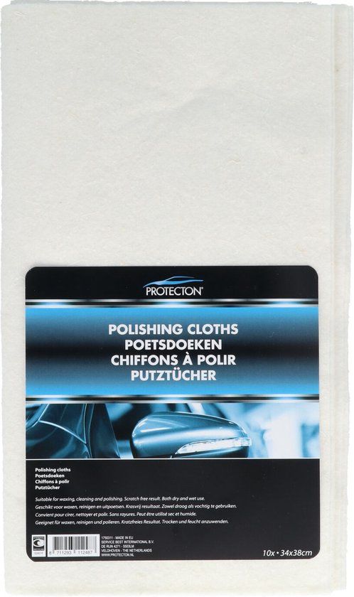 Protecton Poetsdoeken 10 stuks - 38 x 34 cm - Wit