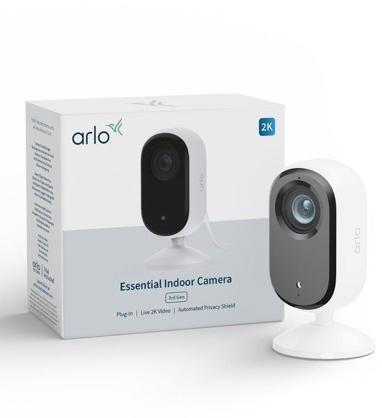 Arlo Essential3 2K beveiligingscamera voor binnen - Wit