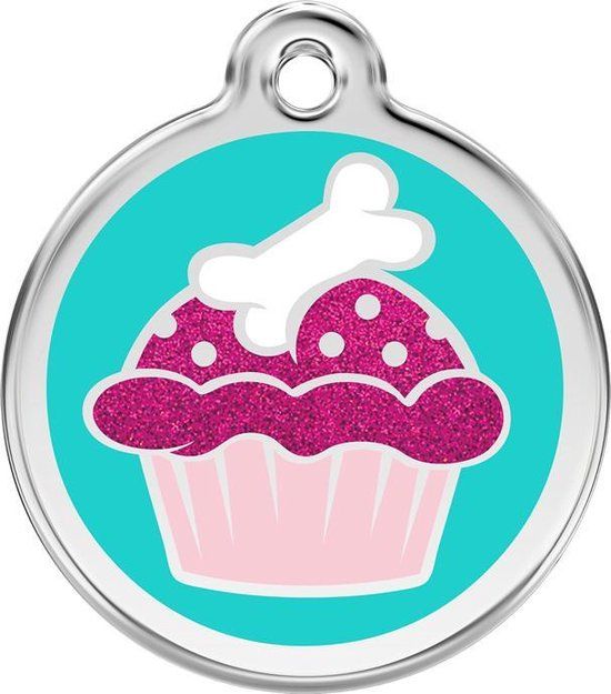 Red Dingo Hondenpenning 20 mm Cupcake glitter