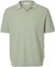 Selected SLH Mattis SS Linen Blend Struc Open Polo Aqua Gray XXL