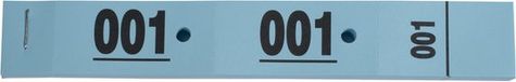 Exacompta 20x Boekje 50 vestiairetickets 3 luiken met perforaties - Formaat 20x3cm - Blauw - 96602E