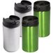 Set van 4x stuks thermische mokken metallic grijs en groen 320 ml - 2x per kleur