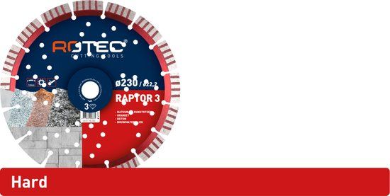 Rotec diamantzaag Raptor 3/TURBO BASIC, Ø150 x 2,6 x 22,2 mm.