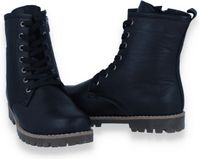 Andrea Conti Dames Leren Veter Enkellaars Uitneembaar Voetbed 0342847002 Zwart