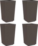 vidaXL Plantenbakken 4 stuks 32,5x32,5x57 cm polypropeen bruin
