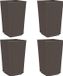 vidaXL Plantenbakken 4 stuks 32,5x32,5x57 cm polypropeen bruin