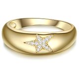 Glanzstücke München Zilveren ring Ster Sterling zilver Zirkonia in Geelgoud - Dames