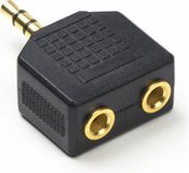 DrPhone Répartiteur Aux - 2 en 1 - 2 Prises Femelles - 1 Prise Mâle - Répartiteur 3,5 mm - Noir