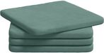 vidaXL Zitkussens 4 stuks Fluweel Zeegroen 40 x 40 x 3 cm