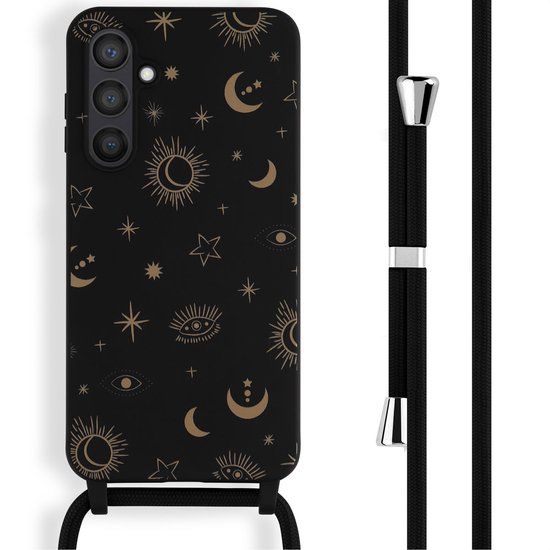 imoshion Hoesje - Geschikt voor Samsung Galaxy S23 FE - Siliconen design hoesje met koord - Sky Black