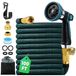 FlexiHose Tuyau d'arrosage extensible - Tuyau d'eau - 30,5 mètres - Flexible et durable - 3–12 bar - 10 motifs de pulvérisation - Raccords en laiton - Bleu