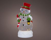 Lumineo LED waterspinner sneeuwman meerkleurig 11,5 x 10,5 x 25cm, warm wit