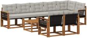 vidaXL - Salon d'angle - 8 places assises - Naturel et gris clair