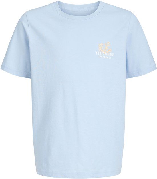 JJ REBEL JUNIOR JACK&JONES Jongens T-shirt met backprint lichtblauw - Maat 164
