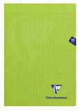 Clairefontaine 353101C Pak met 10 Geniete Schriften Mimesys Groen - A4 21x29,7 cm - 48 Pagina's Grote Ruitjes - Wit Papier 90 g - Polypro Omslag Transparant