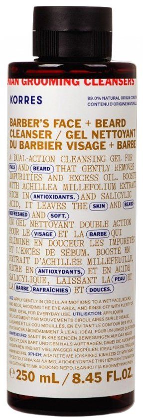 Korres Athenian Grooming Barbier Reinigingsgel voor Gezicht + Baard 250 ml