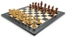 Jeu d'échecs italien, pièces d'échecs en bois d'acacia, modèle classique. Comprend un échiquier en panneau de fibres, bois et ébène, dimensions 40