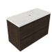 Saniclass Holz Pure Badkamermeubelset - 100x45x63cm - Dia marmeren wastafelblad gepolijst (wit) - zonder kraangat - 2 lades - mat eiken charcoal (hout) SW1420788/SW728217