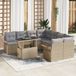 vidaXL Tuinbank - Set - 9-delig - Beige - Polyrattan