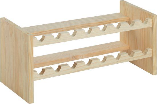 Cosy&Trendy Wijnrek voor 16 flessen - Lichtbruin - Metaal - Rechthoek - 69 x 25 x 30 cm