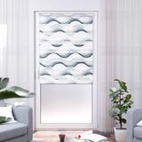 K-home Klemmfix dubbel rolgordijn Madrid zonder boren bedrukt golf grijs 55 x 200 cm (B x L)