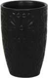 MSV Tandenborstelhouder Keramiek Zwart - VENISE Serie Badkamer Organizer Beker voor Tandenborstel Houder - 7x11 cm