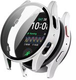 Strap-it Étui rigide avec protecteur d'écran en verre - convient pour le Samsung Galaxy Watch 7 - 44mm (argent)