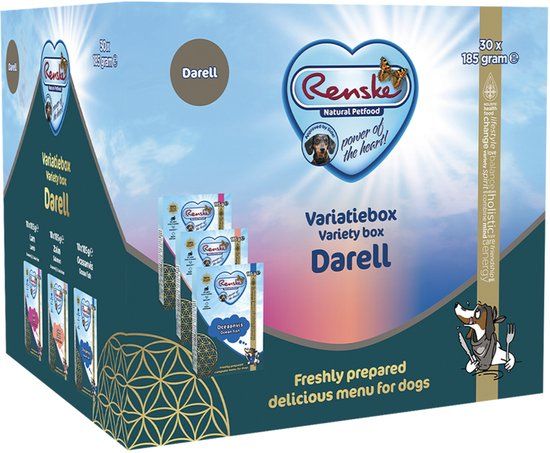 Renske Variatiebox Darell - Hondenvoer - Lam Zalm Oceaanvis 30x185 g Glutenvrij
