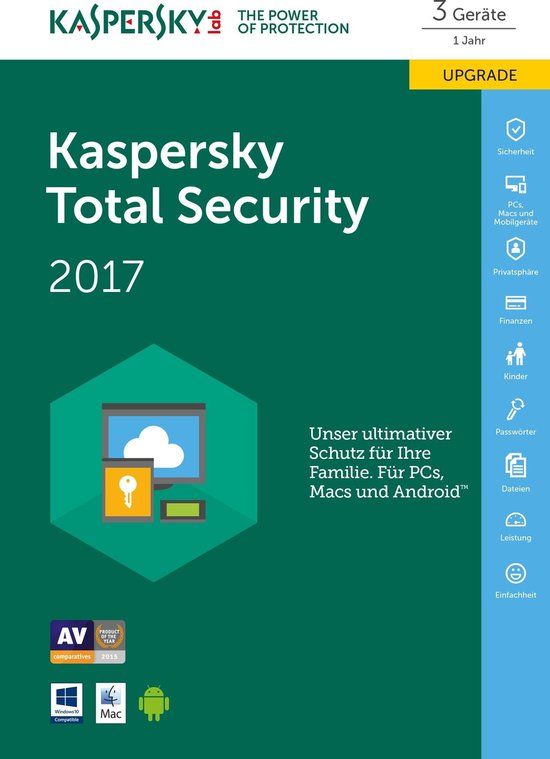 Kaspersky Total Security Multi-Device 2017 Upgrade - 1 jaar licentie