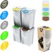 poubelles de 140 litres, 4 pièces de 35 litres, couleur blanche, avec couvercle