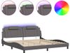 vidaXL Cadre de lit "Viana" avec éclairage LED, sans matelas, gris, 200x200 cm