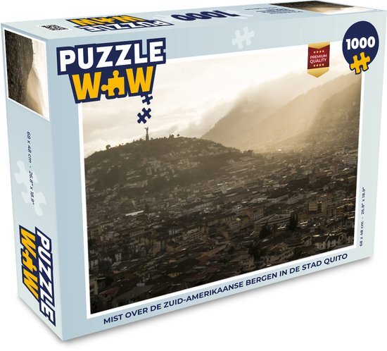 MuchoWow Puzzel Mist over de Zuid-Amerikaanse bergen in de stad Quito - Legpuzzel - Puzzel 1000 stukjes volwassenen