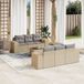 Maison Exclusive - Ensemble de jardin, 7 pièces, avec coussins, beige, en polyrotin