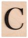 Rayher Houten letter C, FSC Mix Credit, houten tegel 10,5x14,8cm, 3D-letter C in zwart, 3mm dikke houten letter op 4mm dikke houten tegel, 63094576