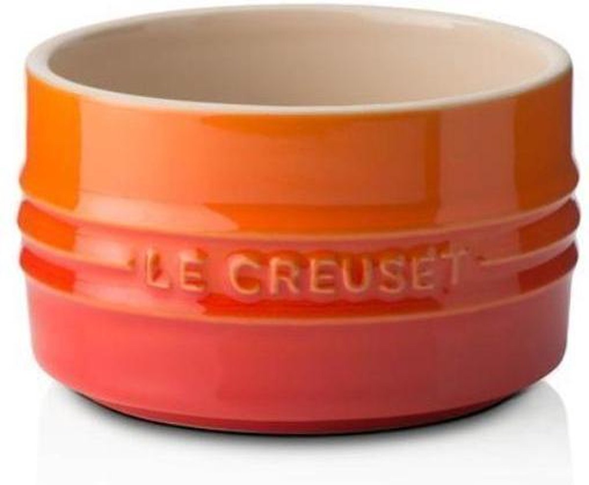 Le Creuset LE CREUSET® -Schaaltje 0,20l - Schaaltje stapelbaar - Kommetje - Vaatwasserbestendig - Magnetronbestendig - Thermoresistent - Ideaal voor desserts of kleine snacks - Aardewerk - Oranje - Rood