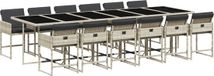 vidaXL 13-delige Tuinset met Kussens Poly Rattan Lichtgrijs