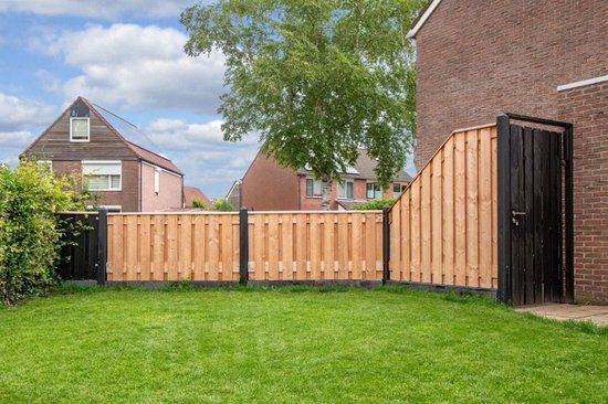 Merkloos Tuindeco Tuindeur Privacy grenen zwart 120 cm