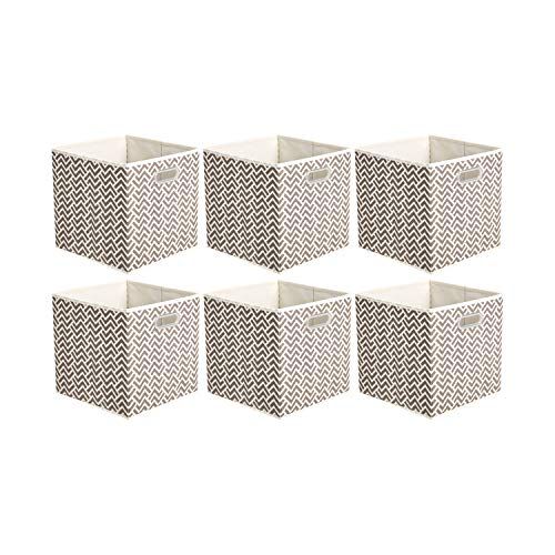 Amazon Basics Opbergkubussen - Set van 6 - Grijze Pijlen