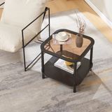 en.casa Salontafel Latama 51x51x45 cm zwart en brons
