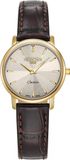 Roamer Classico Ladies - Boîtier en acier inoxydable - Cadran gris - Verre saphir - Bracelet en cuir marron - Montre intemporelle et élégante pour femme