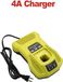 StarTech Ryobi 18V lithium-ion acculader - 4A snellader - Compatibel met P108, P104, P107, RB18L50, RB18L20, RB18L40 - Oranje