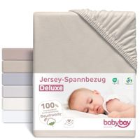 babybay Jersey hoeslaken Deluxe met membraan, beige, 89 x 65 cm