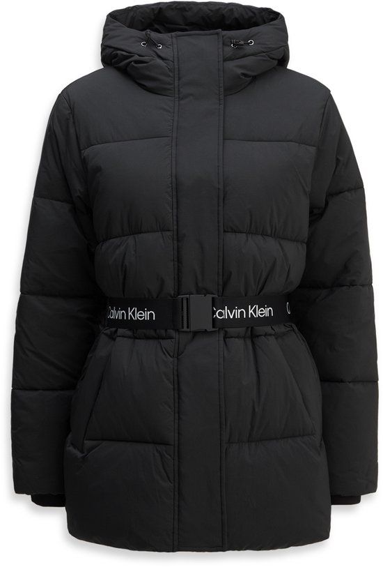 Calvin Klein Jeans Calvin Klein Belted Midweight Puffer Jacket - Black - Women's Size L